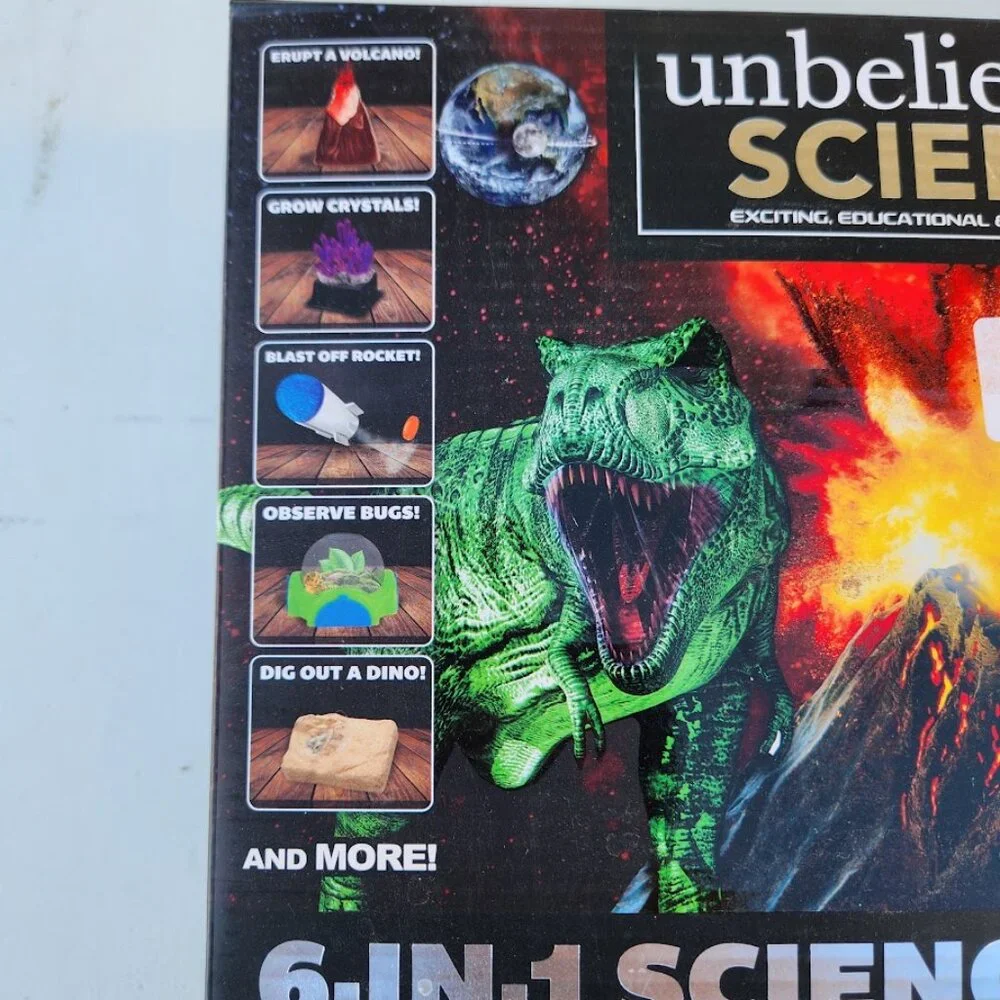 NEW Unbelievable Science 6 in 1 Experiments Set Kit Volcano Crystals Rocket